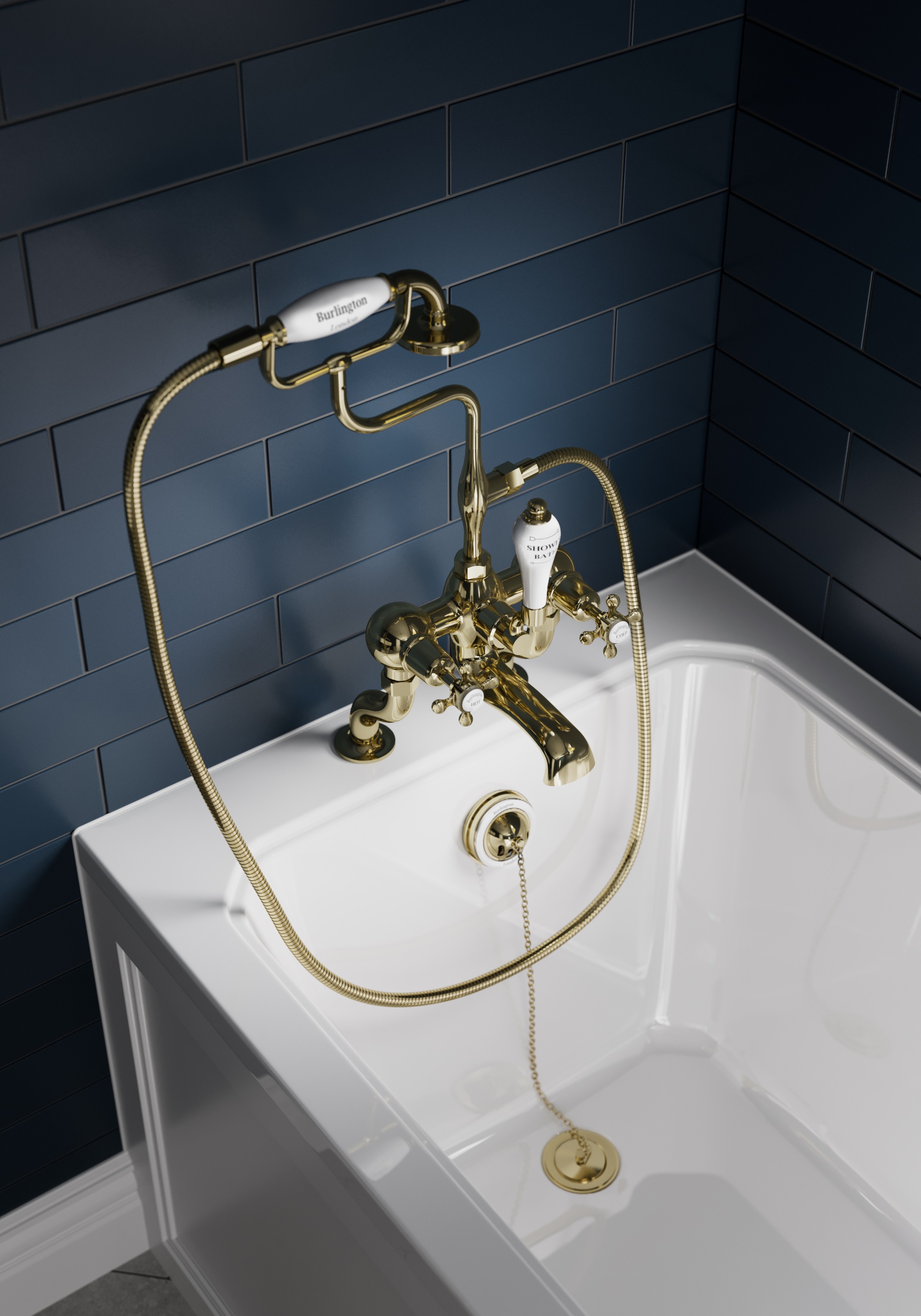 DECO HOME salone angliškos klasikos vonios kambario įrangos BURLINGTON naujiena - aukso spalvos detalės!
