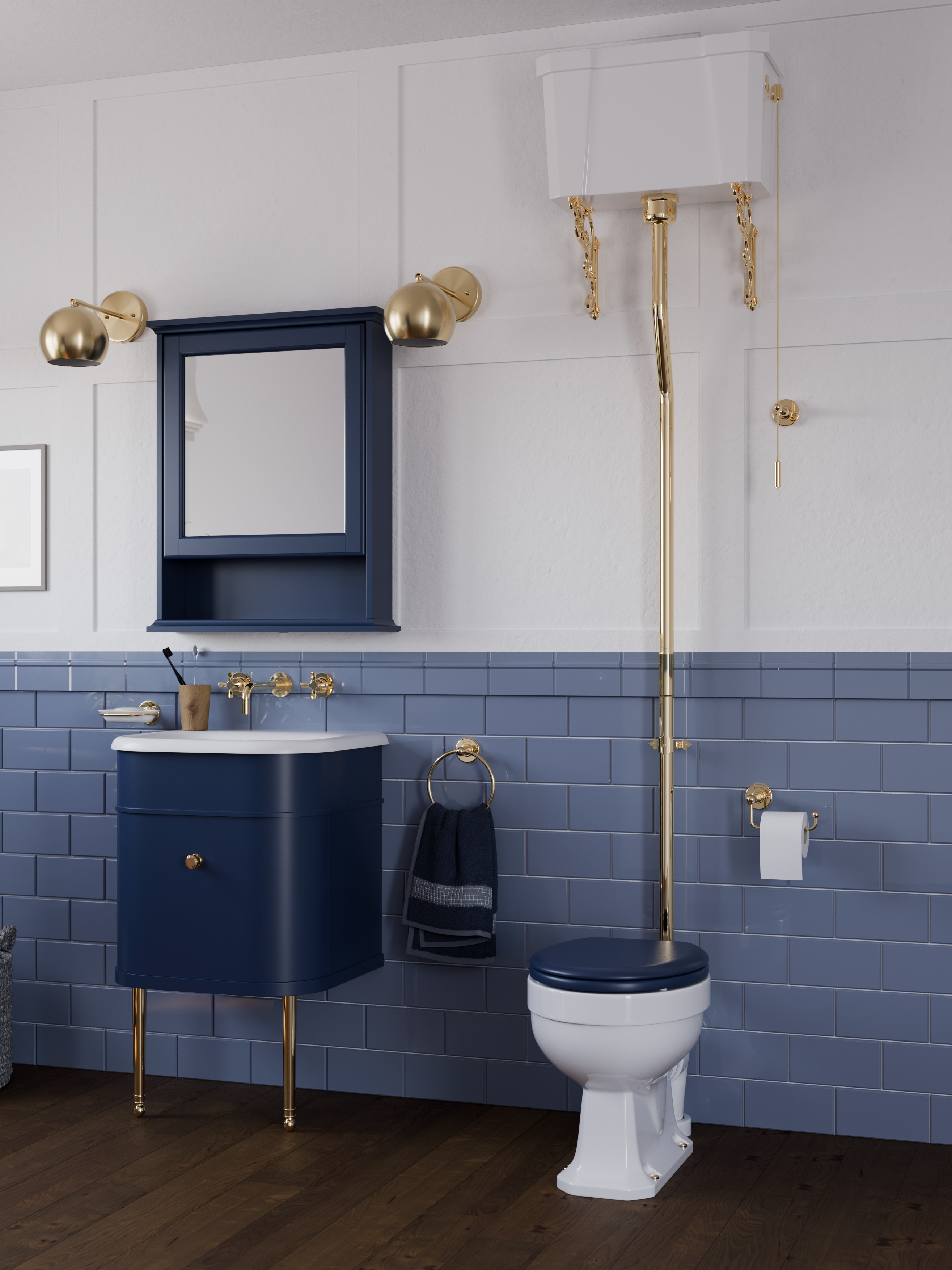DECO HOME salone naujos klasikinio stiliaus vonios kambario baldų kolekcijos CHALFONT ir RIVIERA